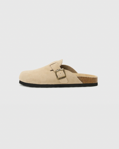 Buckle Suede Clogs Sandals