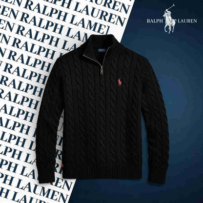 R&L CABLE-KNIT ZIP SWEATER SET